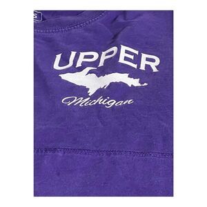 Long Sleeve Small Upper Up North Michigan T-Shirt Purple Split Jersey Souvenir